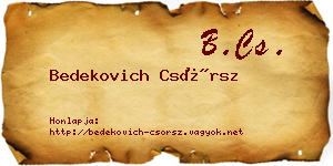 Bedekovich Csörsz névjegykártya